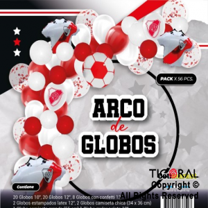 SET DE GLOBOS ARCO GUIRNALDA RIVER PLATE 56 UNIDADES X 1